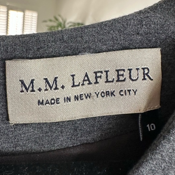 MM Lafleur Charcoal Gray Criss Cross Midi Dress Size 10 - Picture 5 of 8